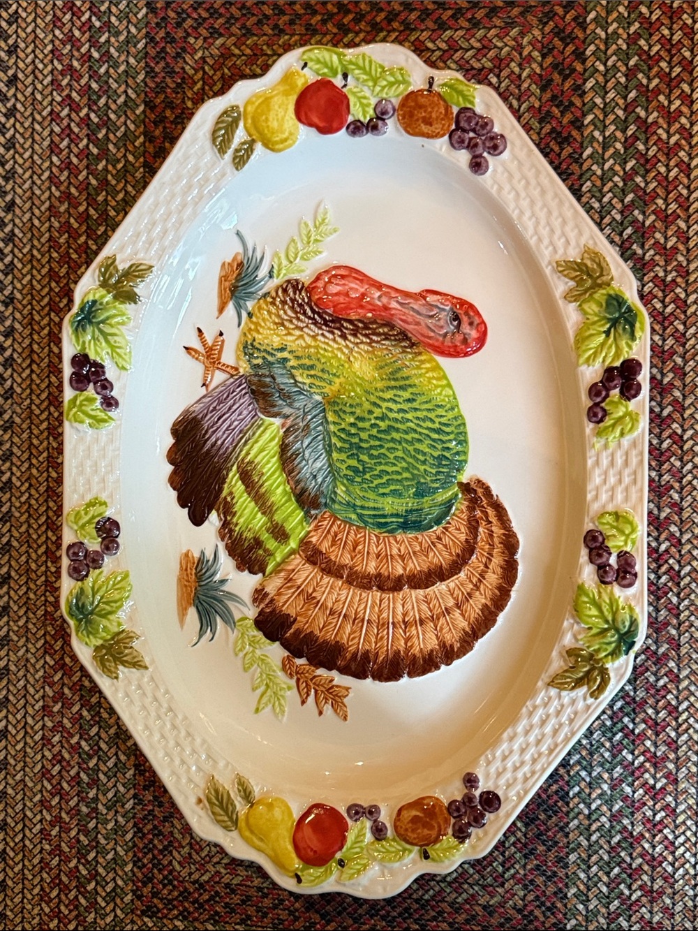 Large Turkey Serving Platter - Multicolor